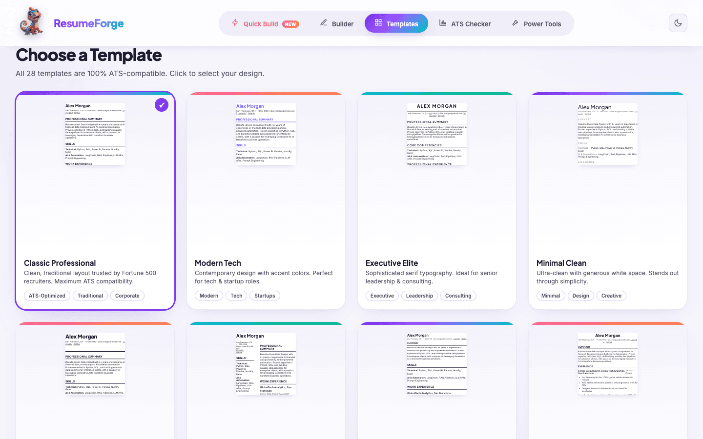Template gallery